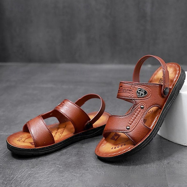 Men's Outdoor Adventure Sandals with Rugged Faux Leather and Supportive Sole - 59 Street Vibes
