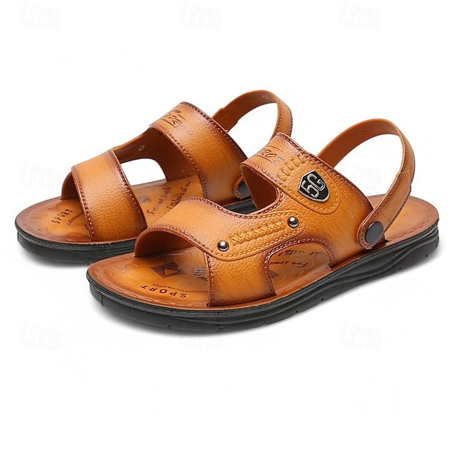 Men's Outdoor Adventure Sandals with Rugged Faux Leather and Supportive Sole - 59 Street Vibes