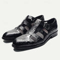Men's Premium Crocodile Pattern Fisherman Sandals with Monk Strap Design - 59 Street Vibes