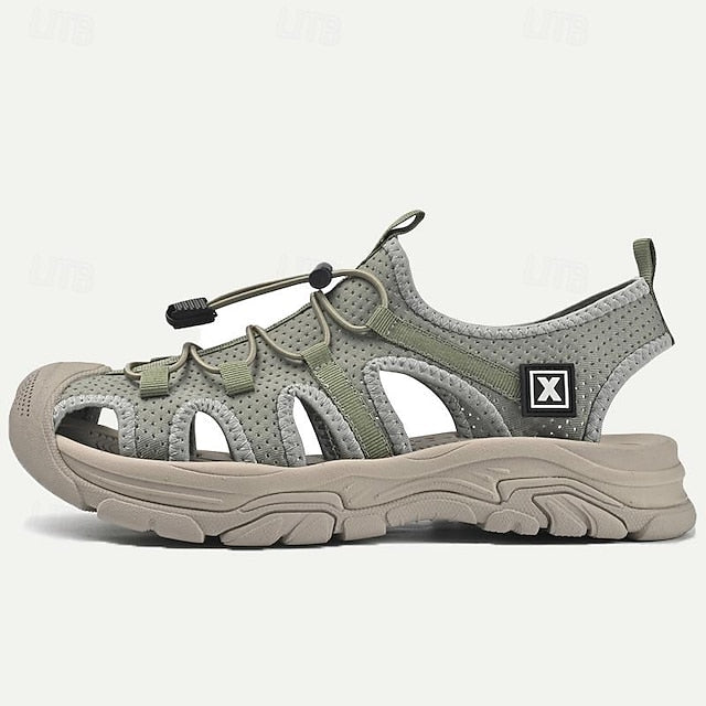 Men's Mesh Sports Sandals with Magic Tape for Hiking and Beach Wear - 59 Street Vibes
