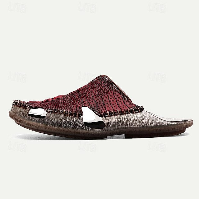Men's Leather Sandals with Lace-Up Design for Breathable Summer Comfort - 59 Street Vibes