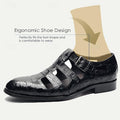 Men's Premium Crocodile Pattern Fisherman Sandals with Monk Strap Design - 59 Street Vibes