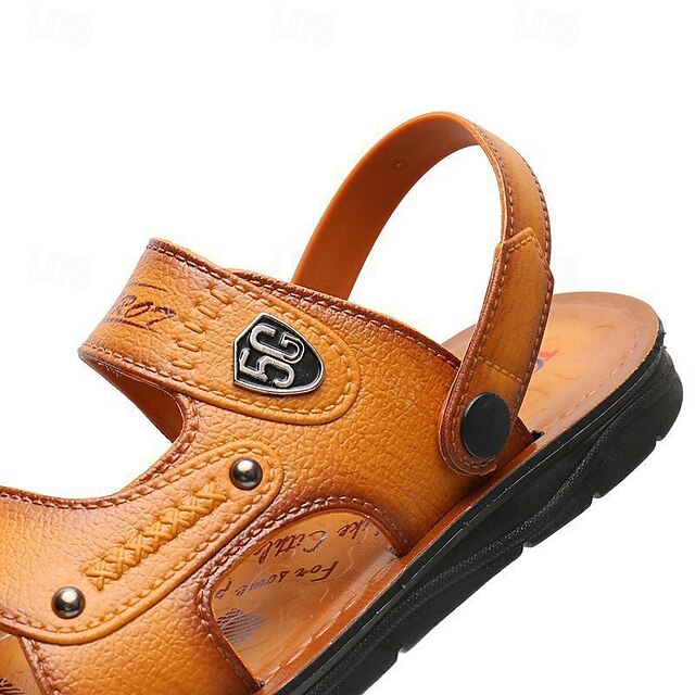 Men's Outdoor Adventure Sandals with Rugged Faux Leather and Supportive Sole - 59 Street Vibes