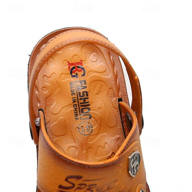 Men's Outdoor Adventure Sandals with Rugged Faux Leather and Supportive Sole - 59 Street Vibes