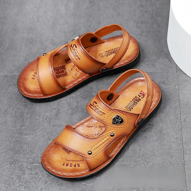 Men's Outdoor Adventure Sandals with Rugged Faux Leather and Supportive Sole - 59 Street Vibes