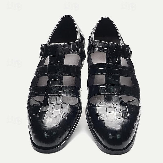 Men's Premium Crocodile Pattern Fisherman Sandals with Monk Strap Design - 59 Street Vibes
