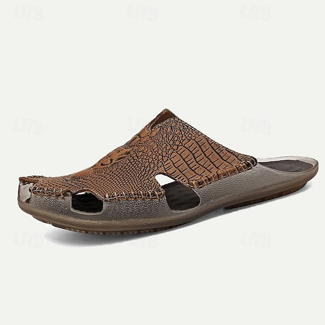 Men's Leather Sandals with Lace-Up Design for Breathable Summer Comfort - 59 Street Vibes