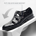 Men's Premium Crocodile Pattern Fisherman Sandals with Monk Strap Design - 59 Street Vibes