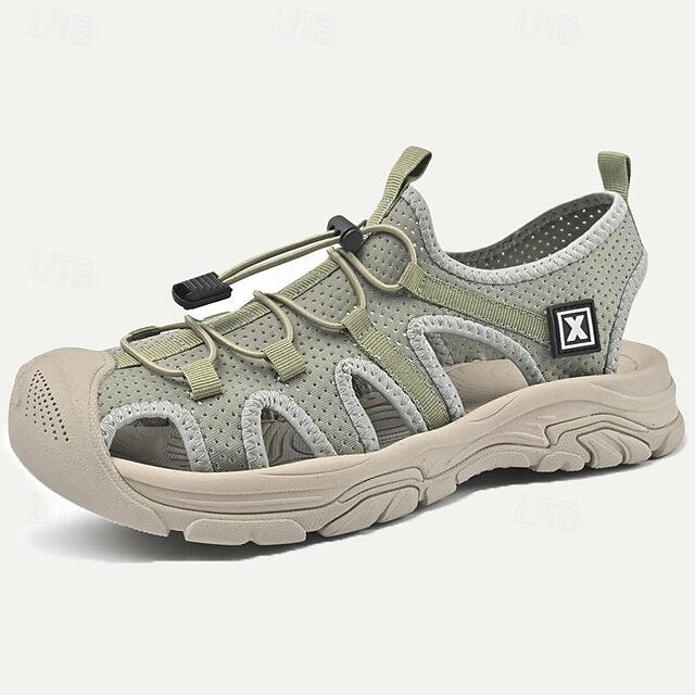 Men's Mesh Sports Sandals with Magic Tape for Hiking and Beach Wear - 59 Street Vibes