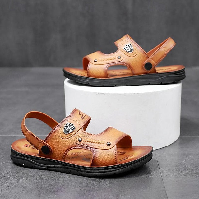 Men's Outdoor Adventure Sandals with Rugged Faux Leather and Supportive Sole - 59 Street Vibes