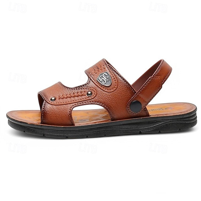 Men's Outdoor Adventure Sandals with Rugged Faux Leather and Supportive Sole - 59 Street Vibes