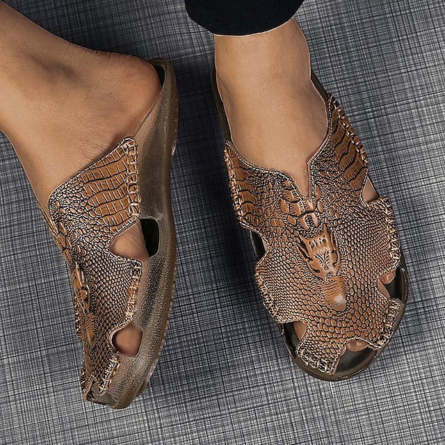 Men's Leather Sandals with Lace-Up Design for Breathable Summer Comfort - 59 Street Vibes