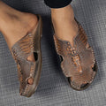 Men's Leather Sandals with Lace-Up Design for Breathable Summer Comfort - 59 Street Vibes