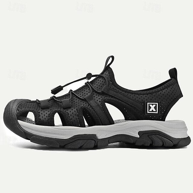 Men's Mesh Sports Sandals with Magic Tape for Hiking and Beach Wear - 59 Street Vibes